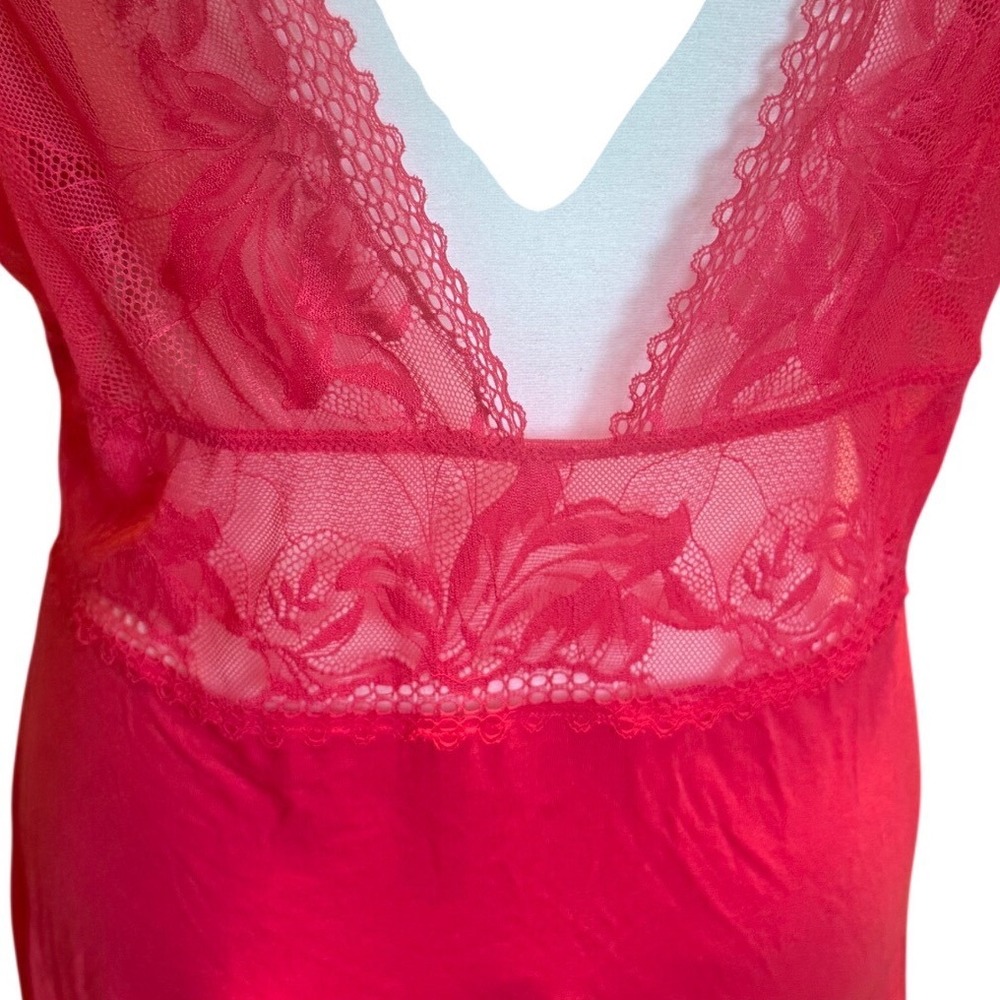 Soma Cool Nights Lace Bodice Chemise Hearts Desire Pink Red L 570317566 NEW - Picture 10 of 11